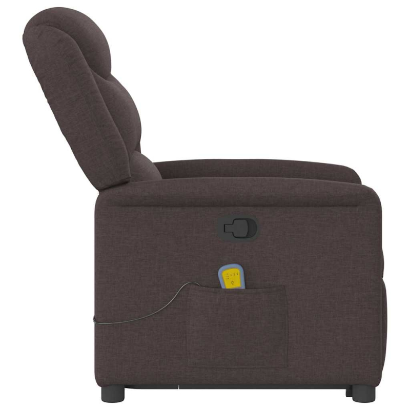 Massagesessel mit Aufstehhilfe Dunkelbraun Stoff