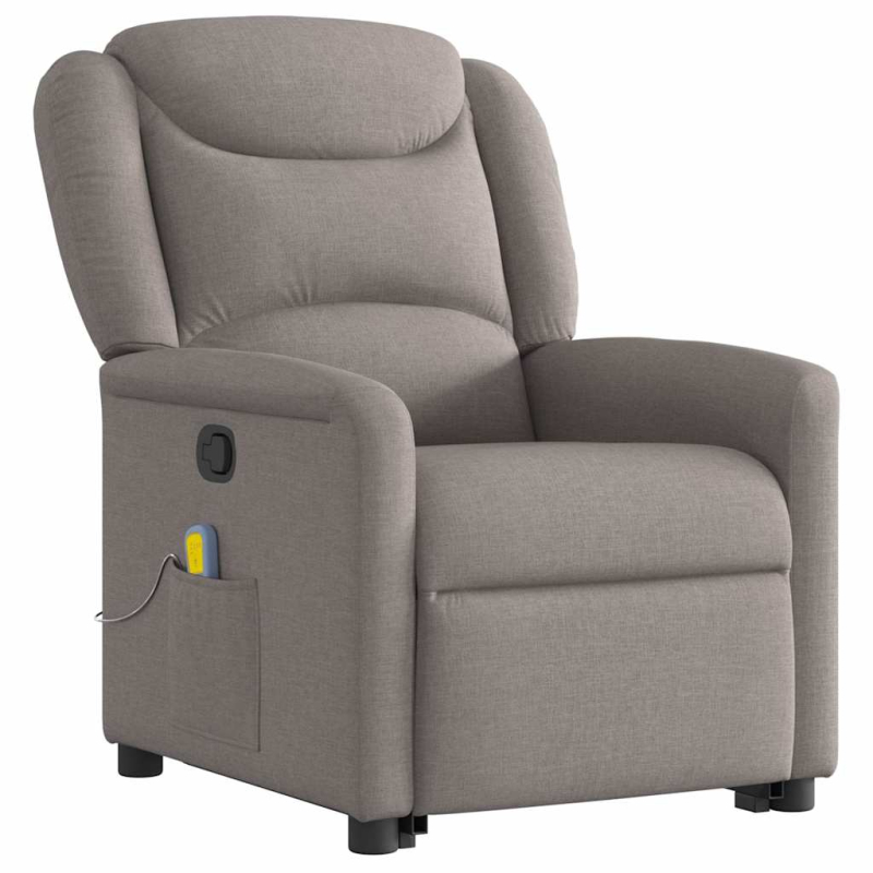 Massagesessel mit Aufstehhilfe Taupe Stoff