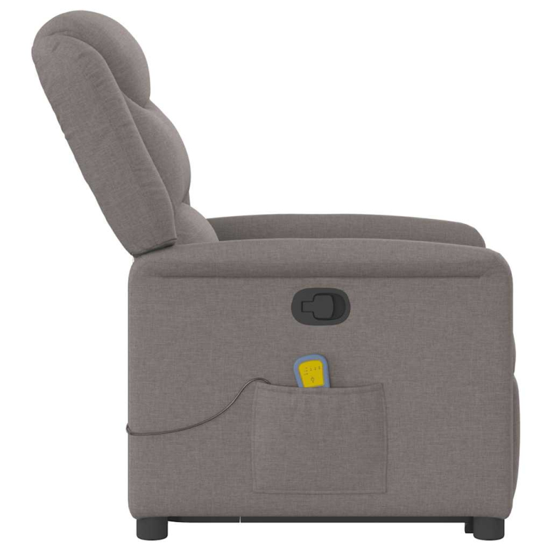 Massagesessel mit Aufstehhilfe Taupe Stoff