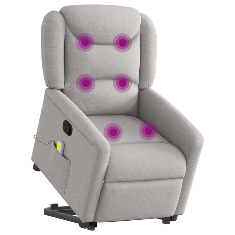 Massagesessel mit Aufstehhilfe Wolkengrau Stoff