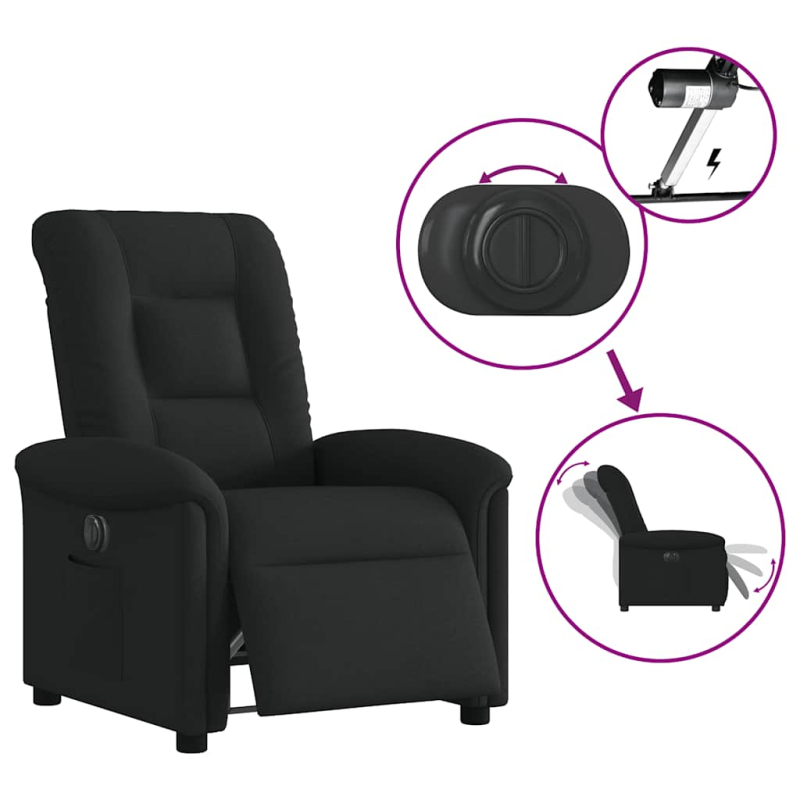 Relaxsessel Elektrisch Schwarz Stoff