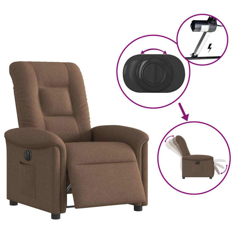 Relaxsessel Elektrisch Braun Stoff