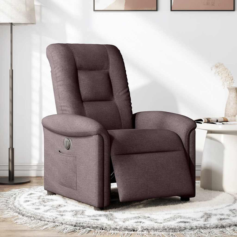 Relaxsessel Elektrisch Dunkelbraun Stoff