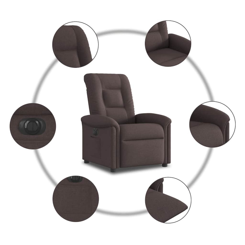 Relaxsessel Elektrisch Dunkelbraun Stoff