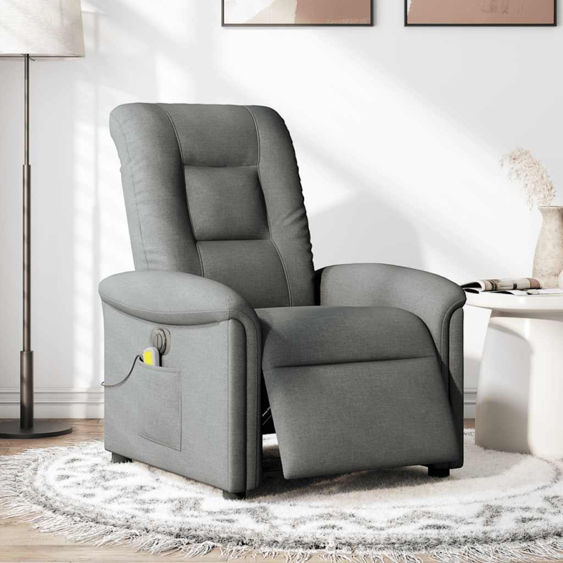 Massagesessel Elektrisch Dunkelgrau Stoff