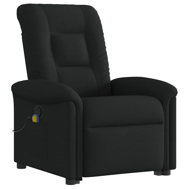 Massagesessel mit Aufstehhilfe Schwarz Stoff