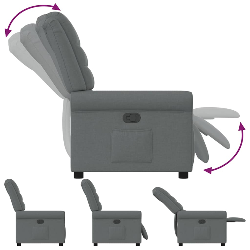 Relaxsessel Elektrisch Dunkelgrau Stoff