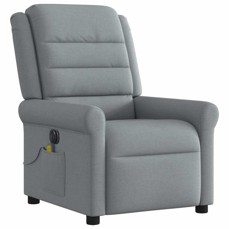 Massagesessel Elektrisch Hellgrau Stoff