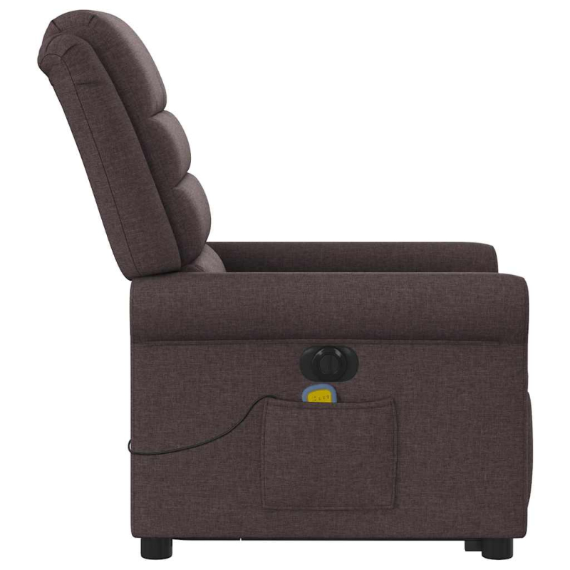 Elektrischer Massagesessel mit Aufstehhilfe Dunkelbraun Stoff