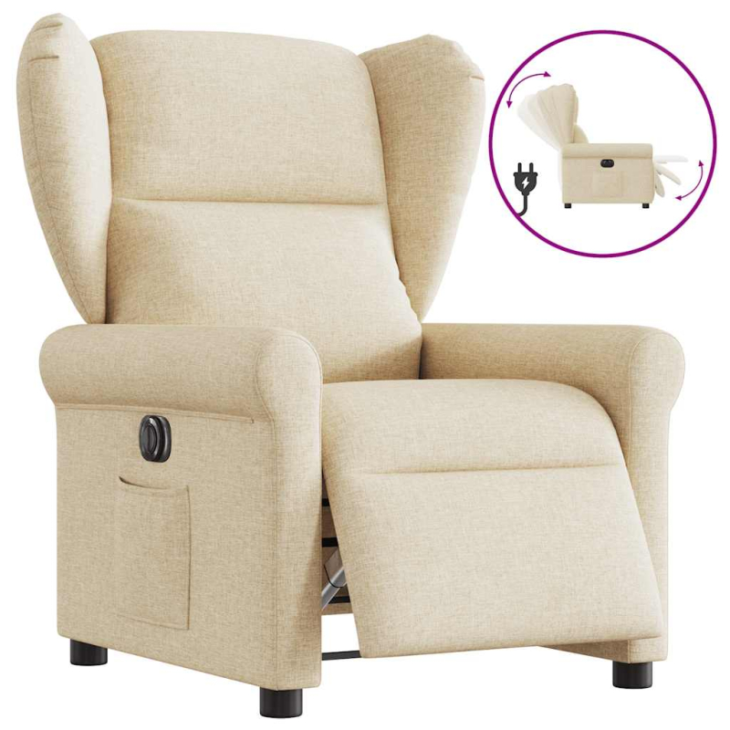 Relaxsessel Elektrisch Creme Stoff