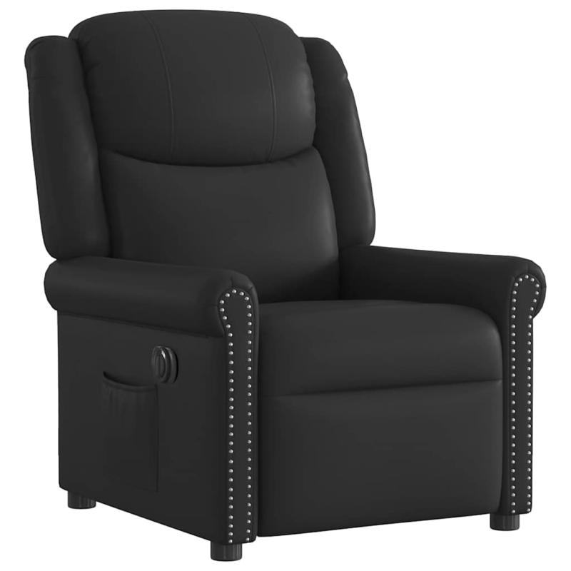 Relaxsessel Elektrisch Glänzend Schwarz Kunstleder
