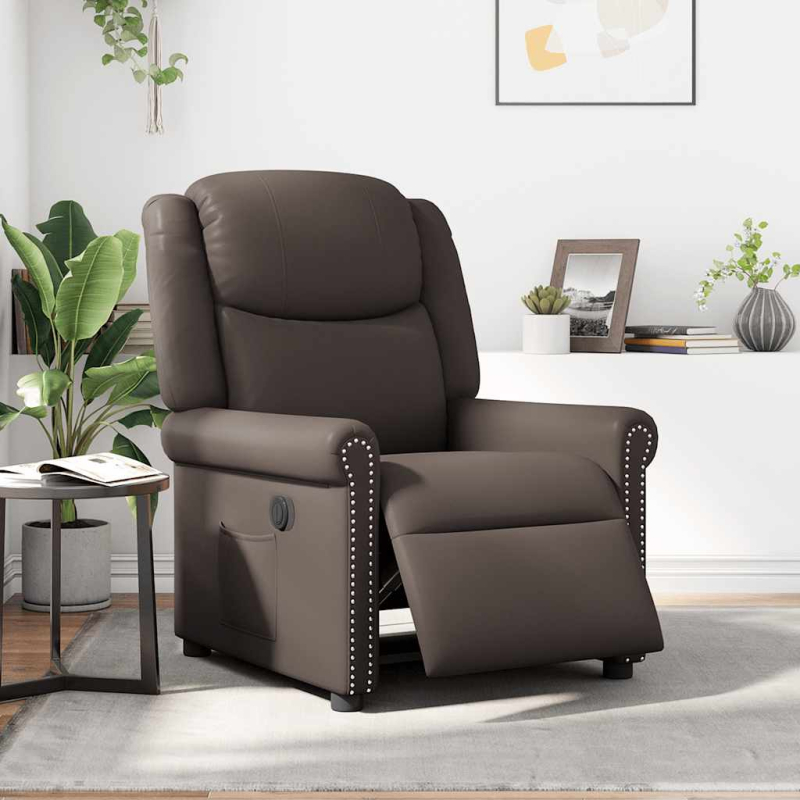Relaxsessel Elektrisch Glänzend Braun Kunstleder