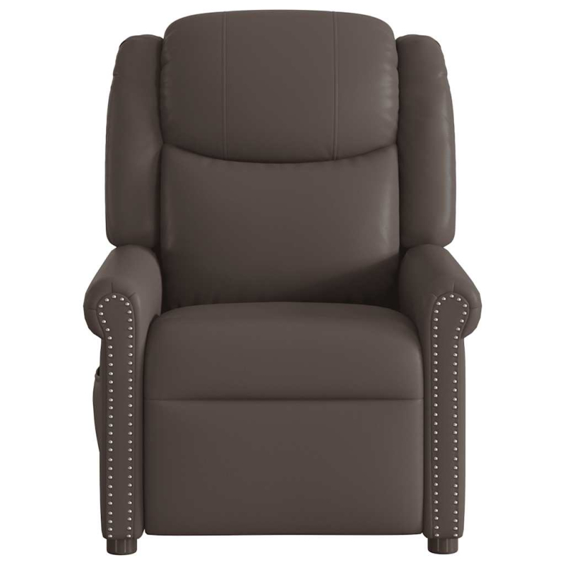 Relaxsessel Massage Elektrisch Glänzend Braun Kunstleder