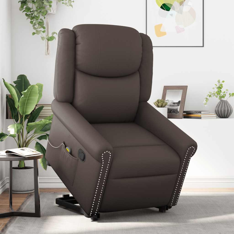 Stehsessel Massage Glänzendes Braun Kunstleder