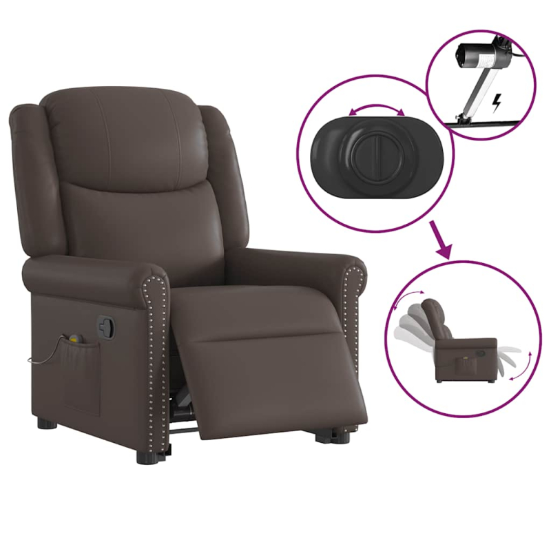 Stehsessel Massage Glänzendes Braun Kunstleder