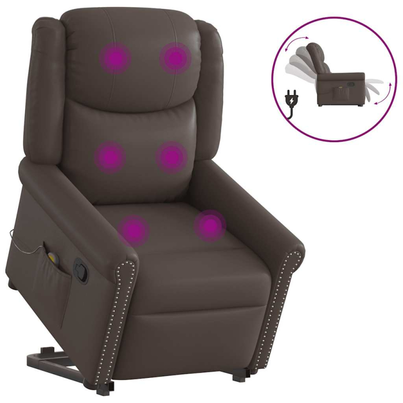 Stehsessel Massage Glänzendes Braun Kunstleder