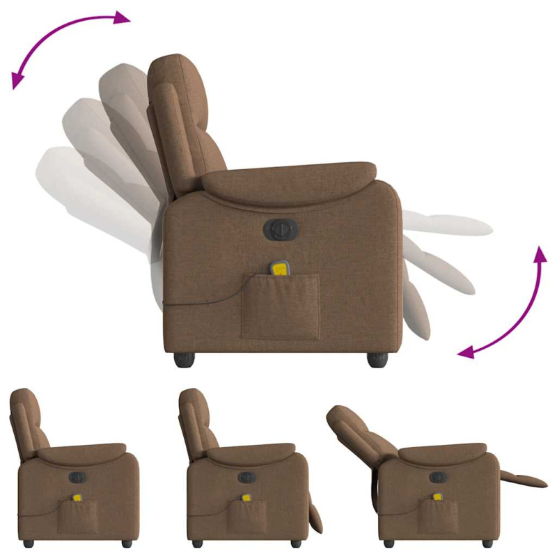 Massagesessel Elektrisch Braun Stoff