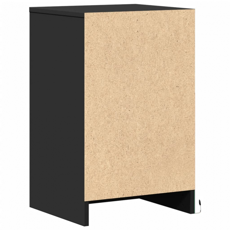 Nachttische mit LED-Leuchten 2 Stk. Schwarz Holzwerkstoff