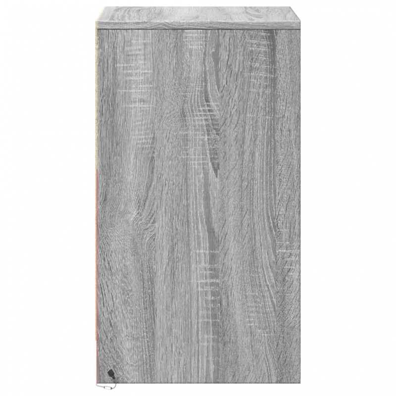 Nachttische mit LED-Leuchten 2 Stk. Grau Sonoma Holzwerkstoff