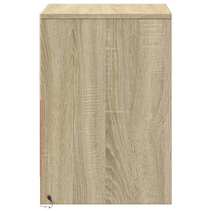Nachttische mit LED-Leuchten 2 Stk. Sonoma Eiche Holzwerkstoff