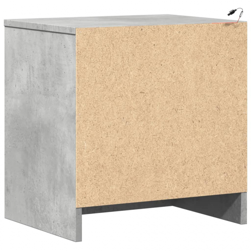 Nachttische mit LED-Leuchten 2 Stk. Betongrau Holzwerkstoff