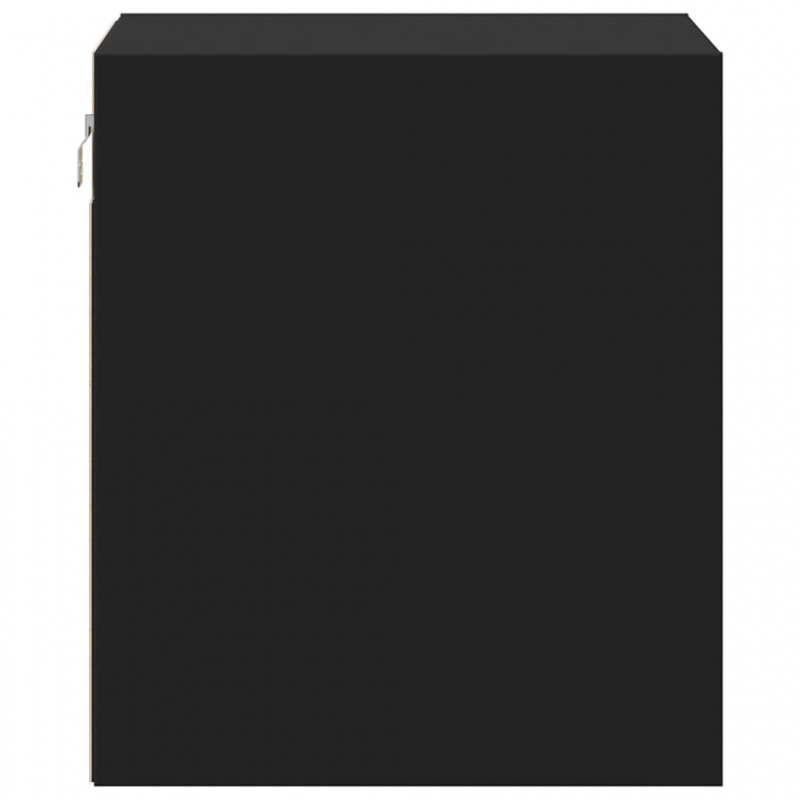 Wand-Nachttische mit LED-Leuchten 2 Stk. Schwarz