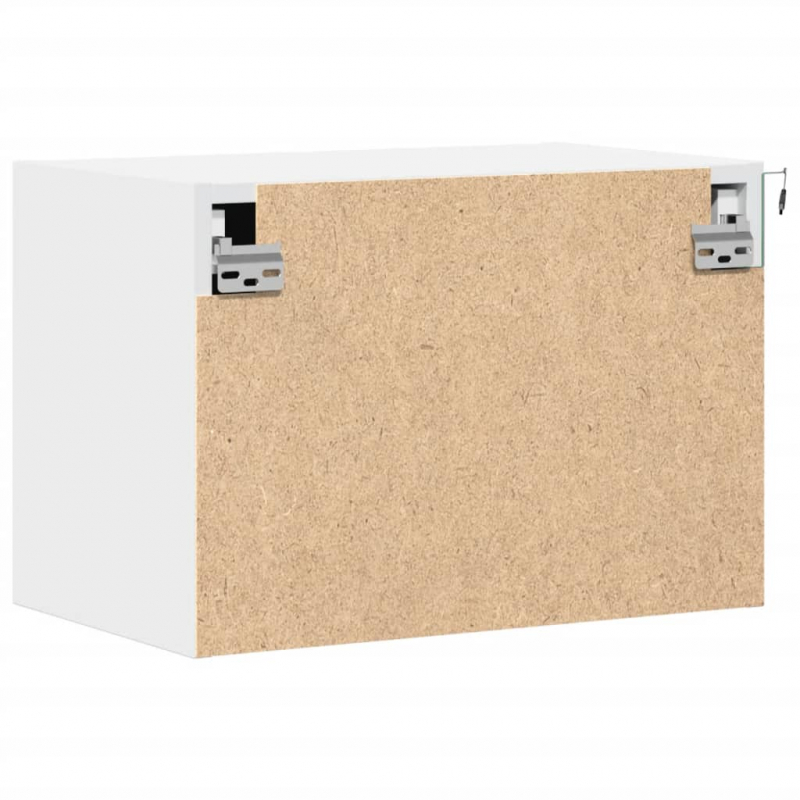 Wand-Nachttische mit LED-Leuchten 2 Stk. Weiß