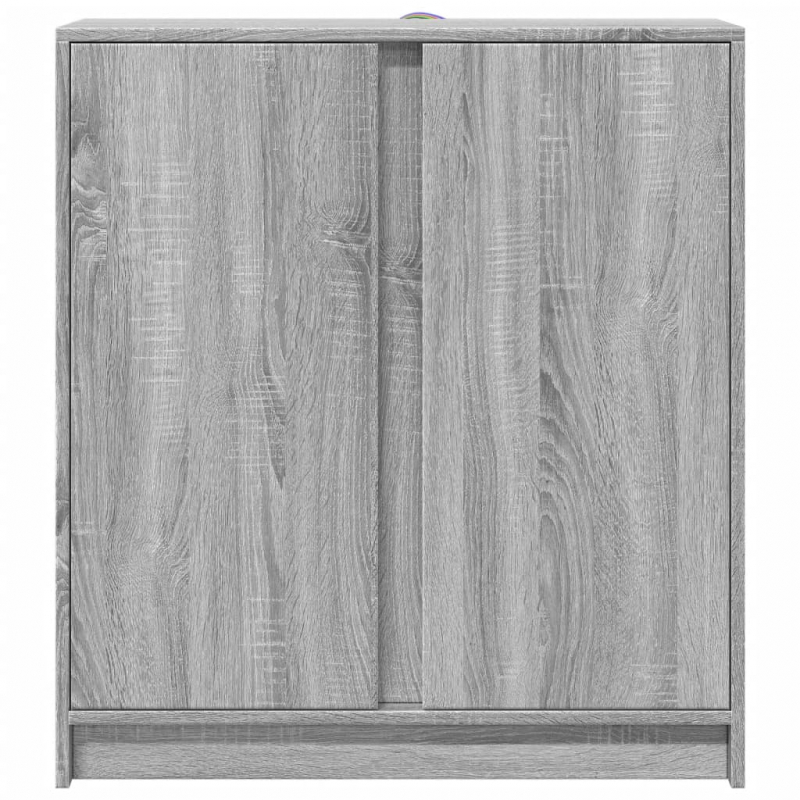 LED-Sideboard Grau Sonoma 77x34x85 cm Holzwerkstoff