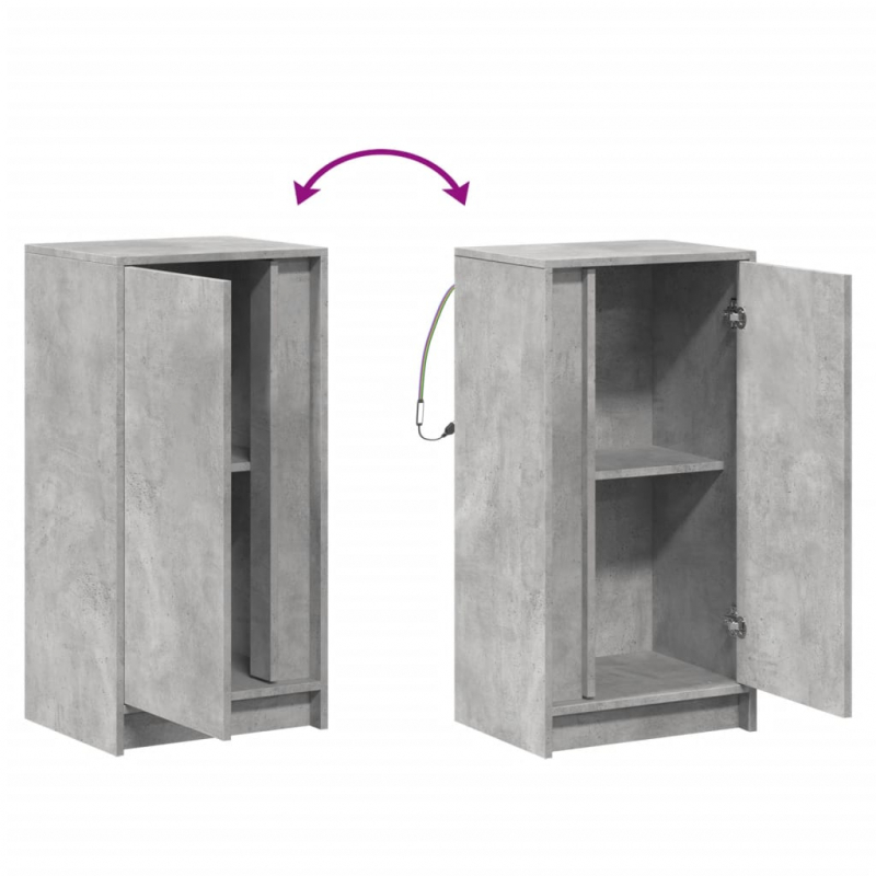 LED-Sideboard Betongrau 42,5x34x85 cm Holzwerkstoff