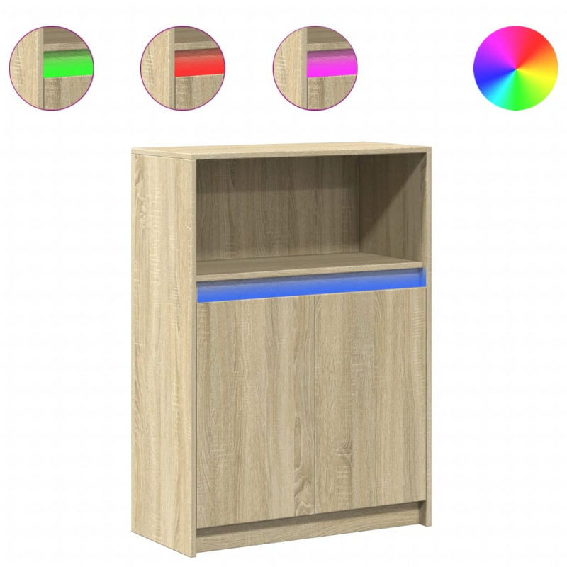 Sideboard mit LED Sonoma-Eiche 72x34x100 cm Holzwerkstoff