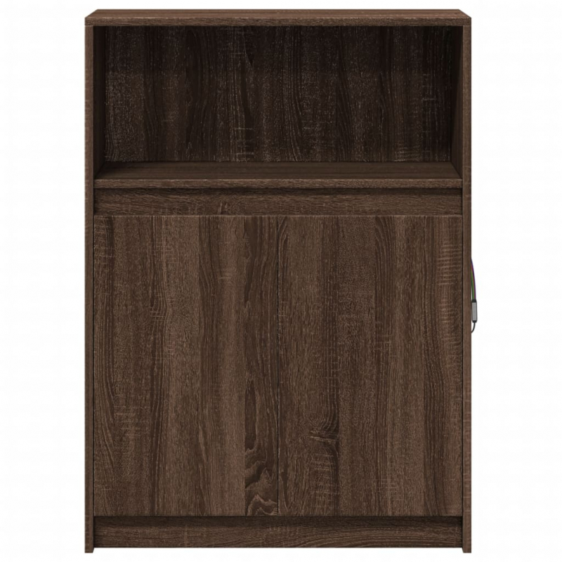 Sideboard mit LED Braun Eichen-Optik 72x34x100 cm Holzwerkstoff