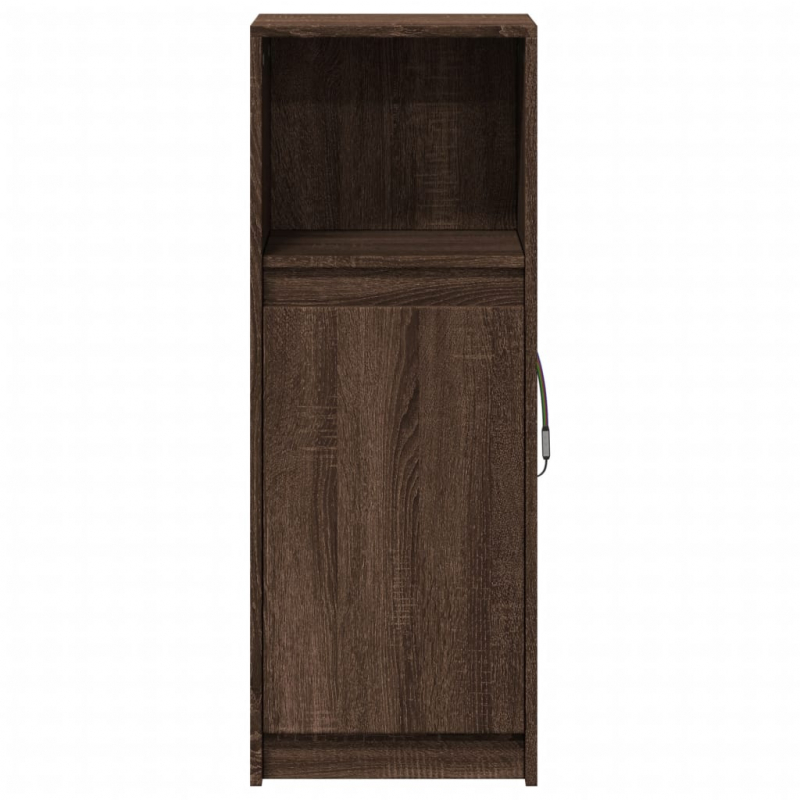 LED-Sideboard Braun Eichen-Optik 38x34x100 cm Holzwerkstoff