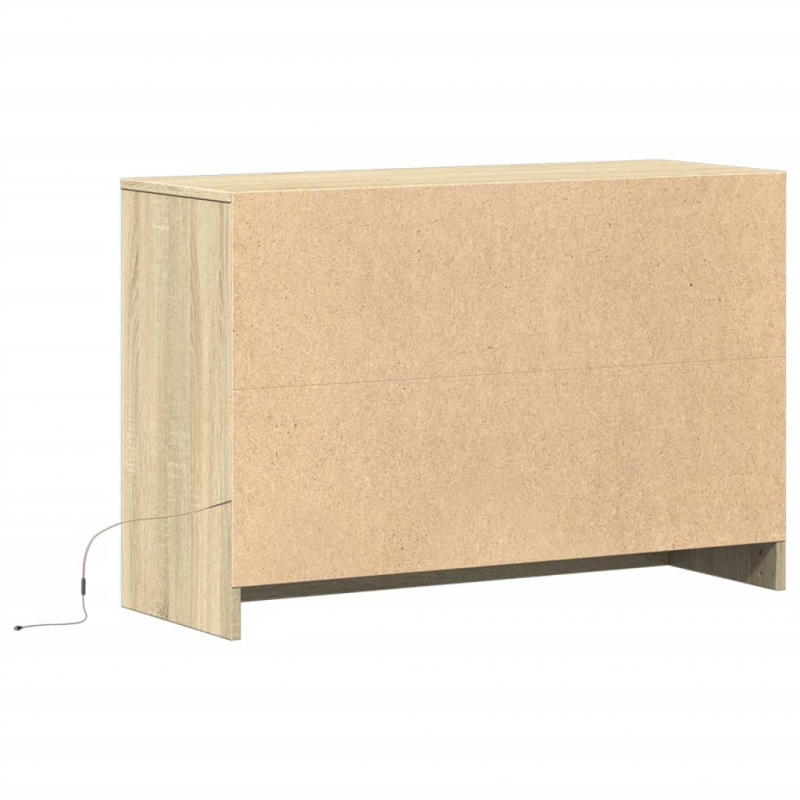 TV-Schrank mit LED-Beleuchtung Sonoma-Eiche 91x34x61 cm