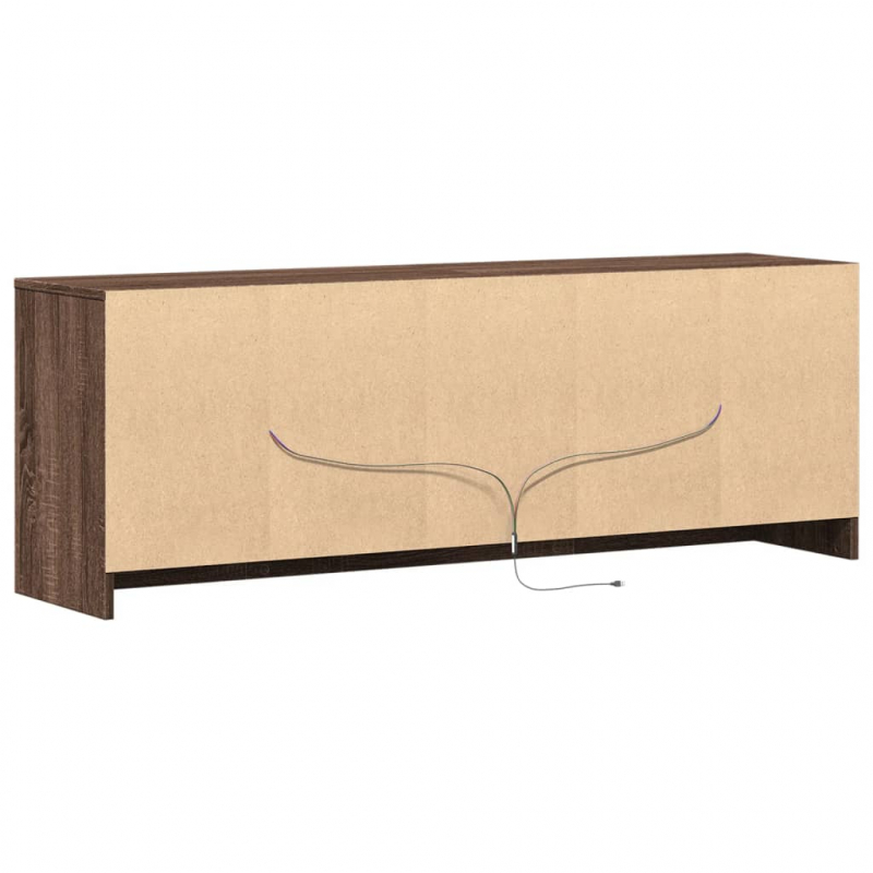 TV-Schrank mit LED-Beleuchtung Braun Eichen-Optik 139,5x34x50cm