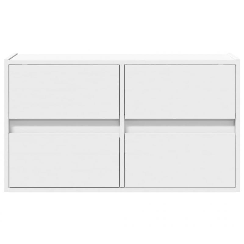 TV-Wandschrank mit LED-Beleuchtung Weiß 80x31x45 cm
