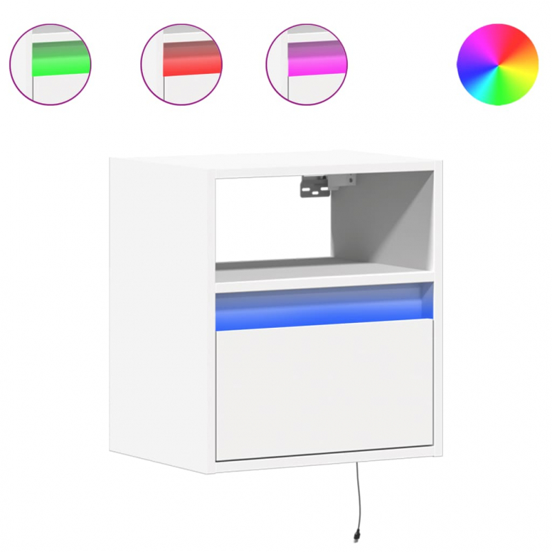 TV-Wandschrank mit LED-Beleuchtung Weiß 41x31x45 cm