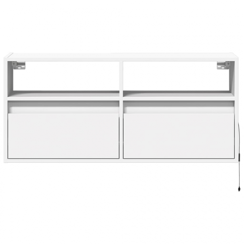 TV-Wandschrank mit LED-Beleuchtung Weiß 100x31x45 cm