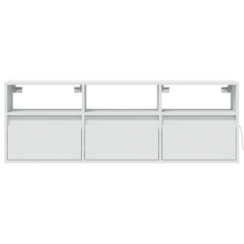 TV-Wandschrank mit LED-Beleuchtung Weiß 130x31x45 cm