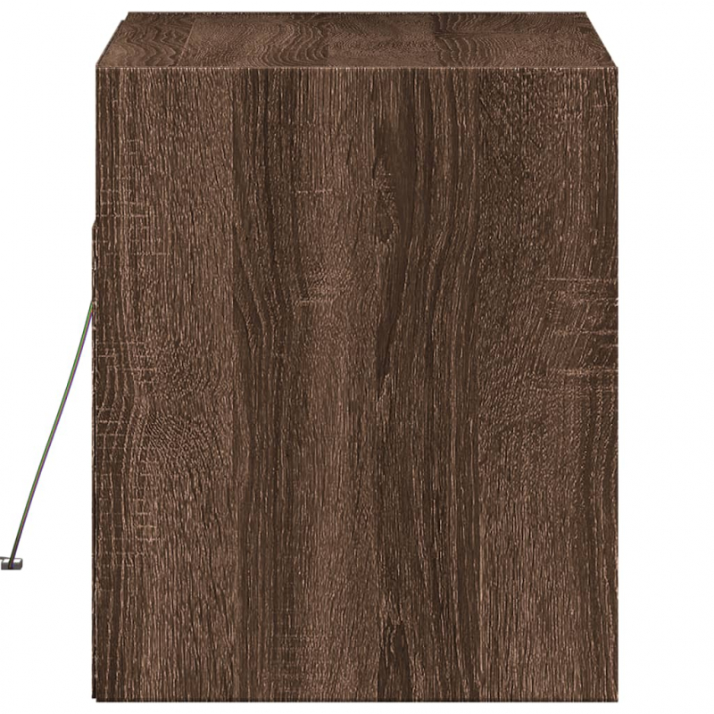 TV-Wandschrank mit LED-Leuchten Braun Eichen-Optik 80x31x38 cm