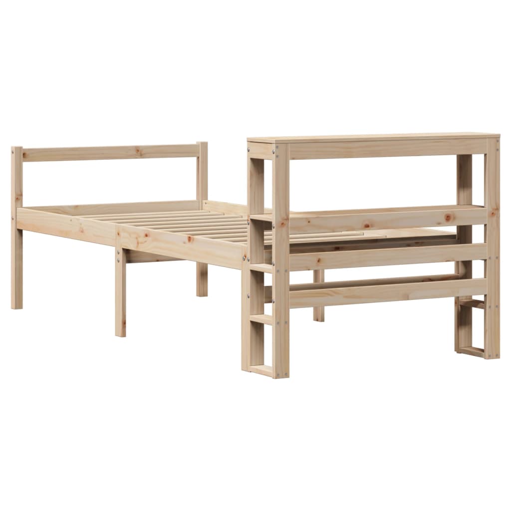 Seniorenbett mit Kopfteil 90x200 cm Massivholz Kiefer