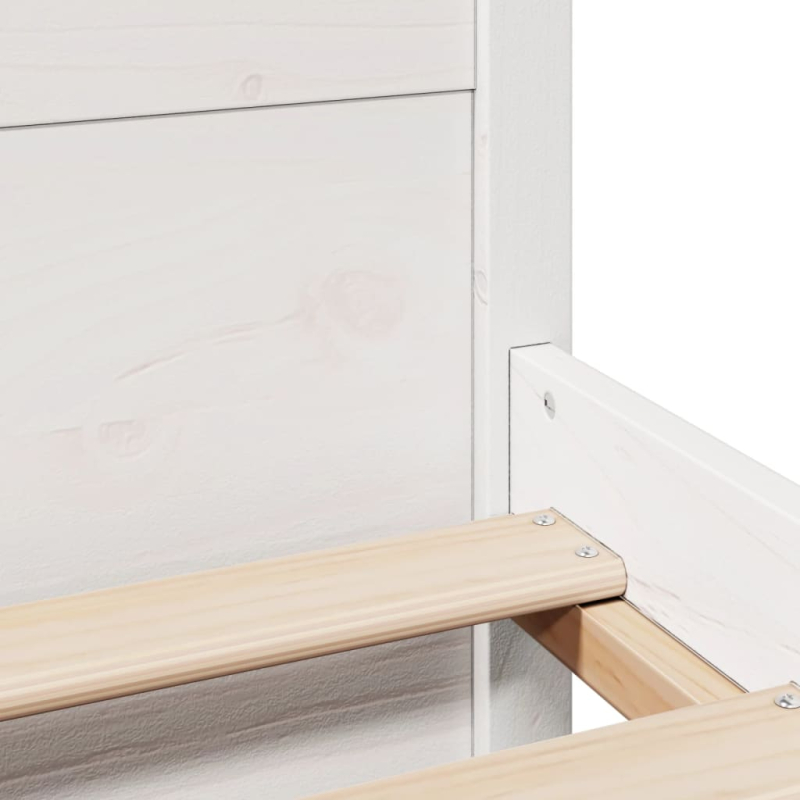 Bettgestell mit Kopfteil ohne Matratze Weiß 140x200 cm