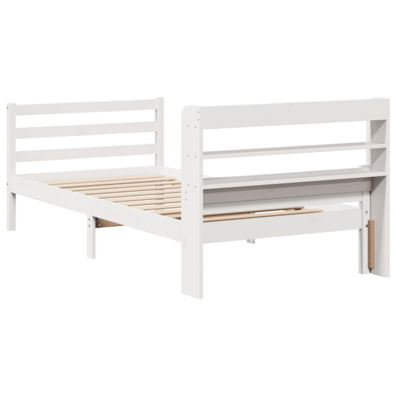 Bettgestell mit Kopfteil ohne Matratze Weiß 100x200 cm