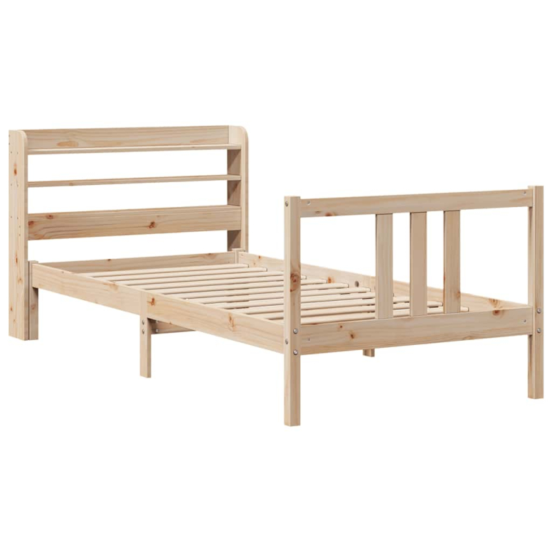 Bettgestell mit Kopfteil ohne Matratze 75x190 cm