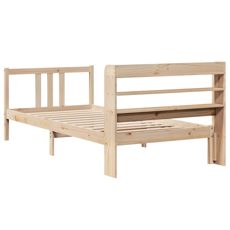 Bettgestell mit Kopfteil ohne Matratze 75x190 cm