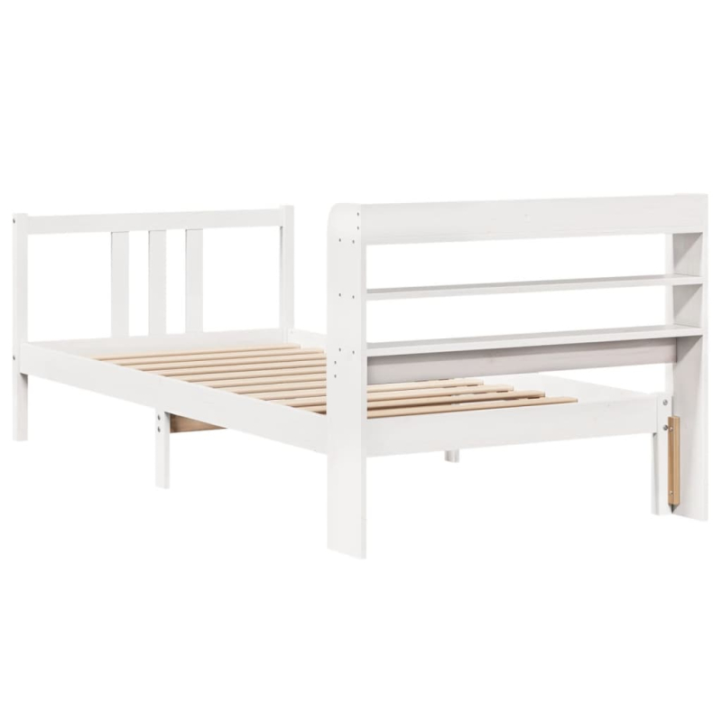 Bettgestell mit Kopfteil ohne Matratze Weiß 90x200 cm
