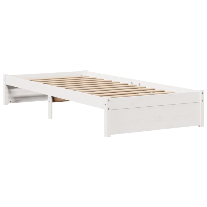 Bettgestell mit Kopfteil ohne Matratze Weiß 90x200 cm