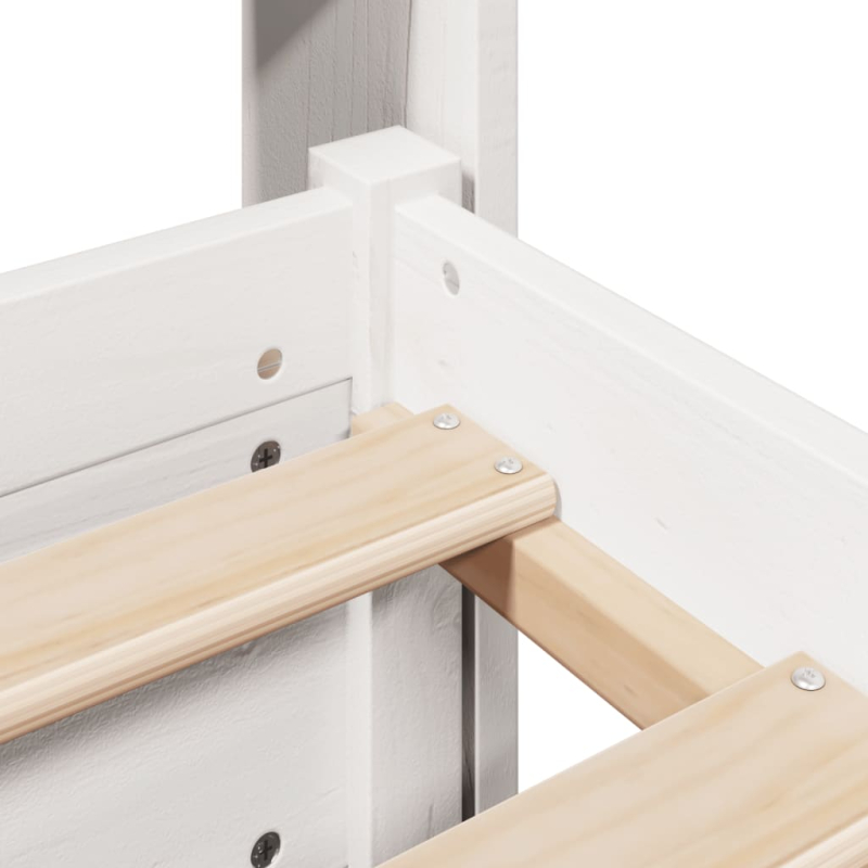 Bettgestell mit Kopfteil ohne Matratze Weiß 160x200 cm