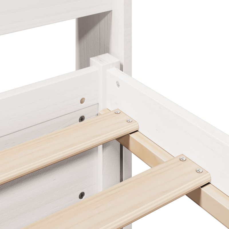 Bettgestell mit Kopfteil ohne Matratze Weiß 180x200 cm