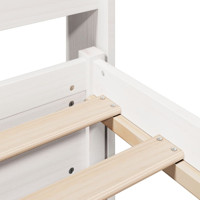 Bettgestell mit Kopfteil ohne Matratze Weiß 200x200 cm