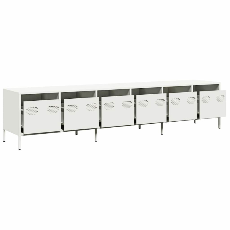 TV-Schrank Weiß 202x39x43,5 cm Kaltgewalzter Stahl